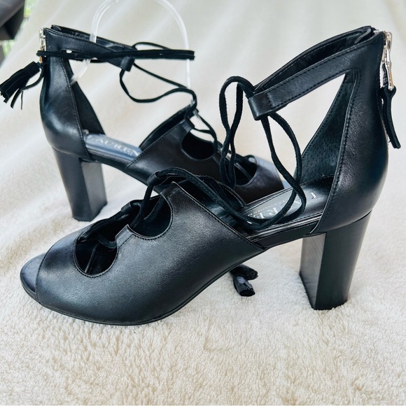 LAUREN RALPH LAUREN STRAPPY SEXY LACE UP OPEN TOE HEELS SIZE 7.5 NWT - Picture 9 of 10
